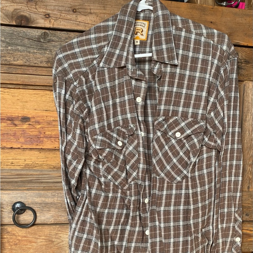 Two medium long sleeve button up